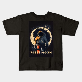 Moon Adventure Vintage Travel Poster Kids T-Shirt